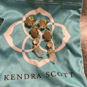 Gold Kendra Scott earrings with dust bag